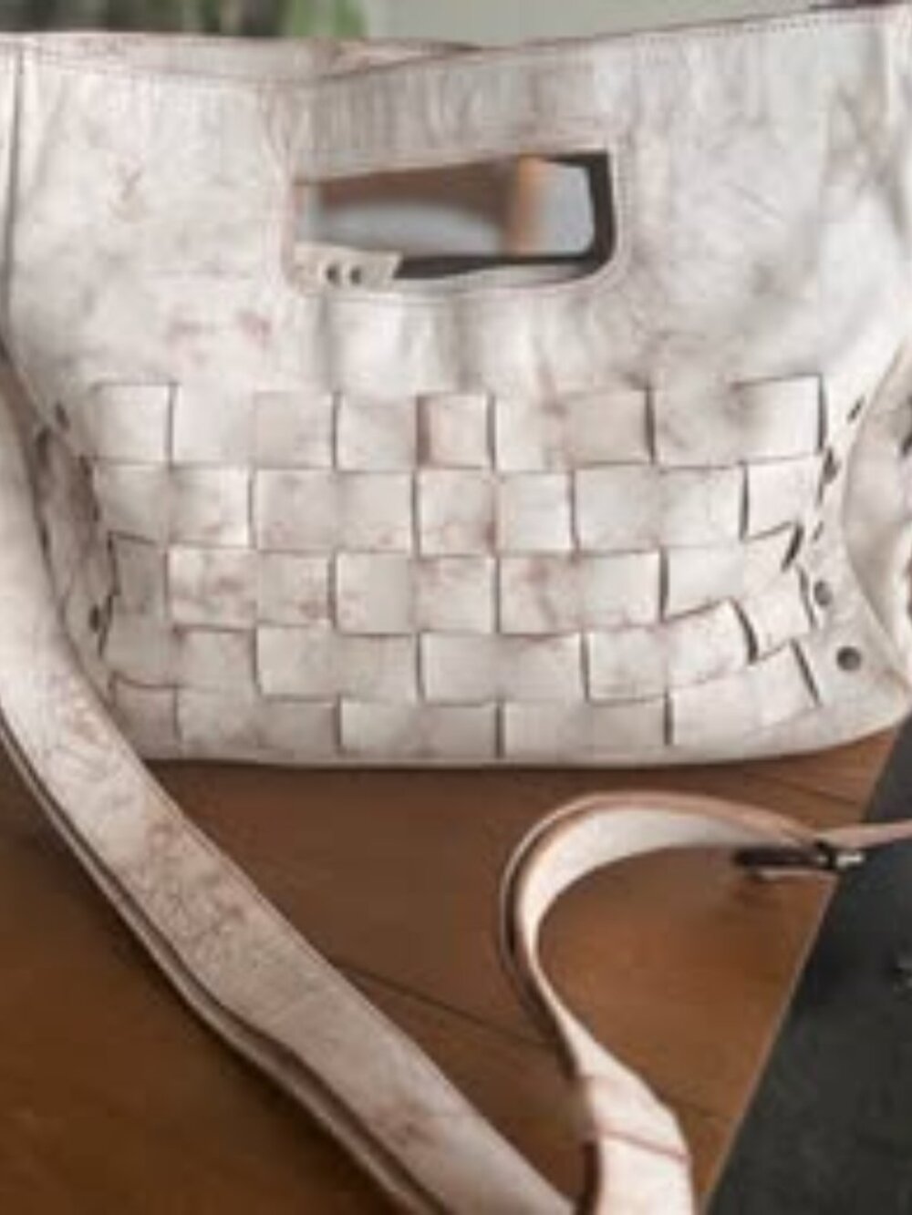 BED|STU Woven Leather Tote in Light Blush
